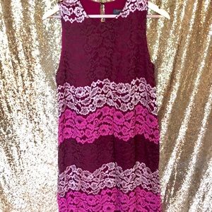 Gorgeous Fuschia and Pink Lace Dress
